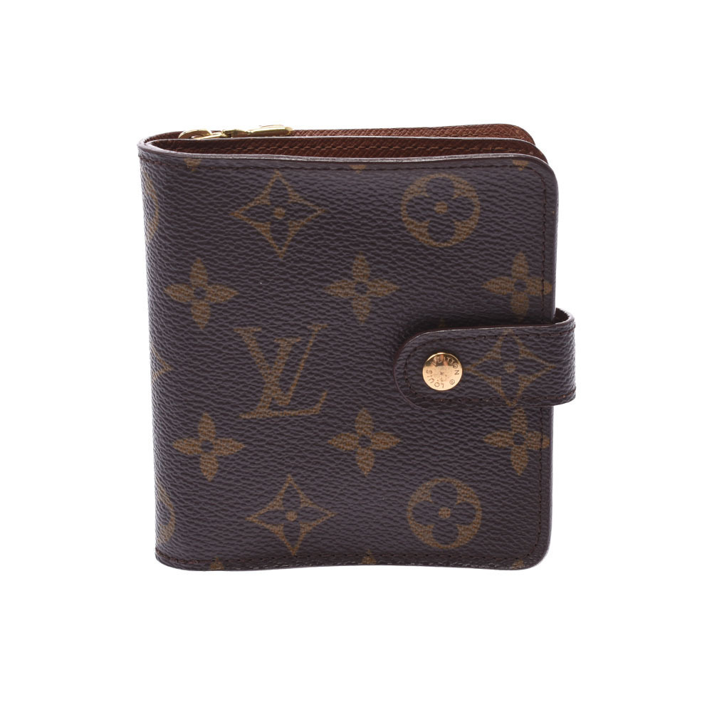 Louis Vuitton Monogram Compact Zip Brown Canvas Bifold Wallet